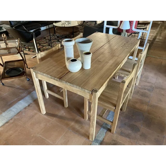 Ilmari Tapiovaara Hongisto Dining Set in Solid Pine by Ilmari Tapiovaara for Laukaan Puu, 1960s, Set of 5 For Sale - Image 4 of 13