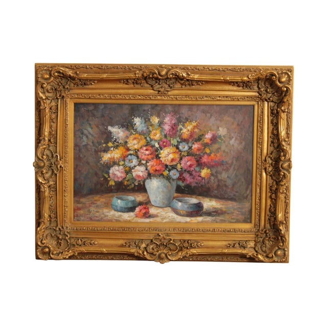 Impressionist Painted Floral Still Life, Signed 'T. Denver' For Sale - Image 13 of 13