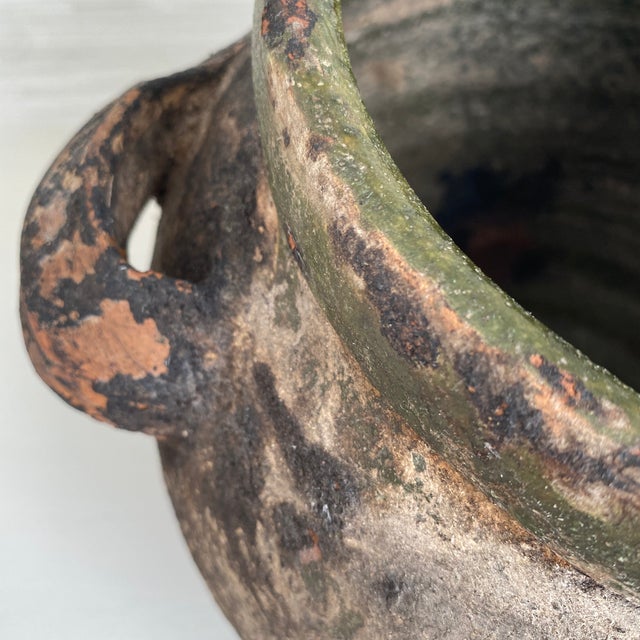 Antique Large Rustic Terra-Cotta Turkish Yoghurt Vessel Pot For Sale In Dallas - Image 6 of 12