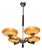 Art Deco Frosted Glass, Bakelite and Chromed Metal 4-Light Chandelier, Former Czechoslovakia, 1930s For Sale