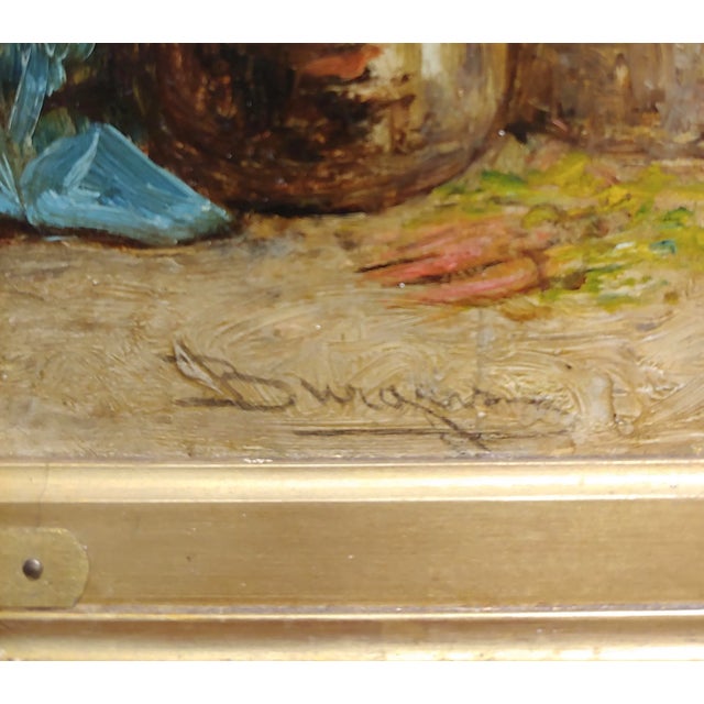 Jacobus Burgers 19th Century Dutch Girl Feeding Her Birds - Oil Painting For Sale In Los Angeles - Image 6 of 8