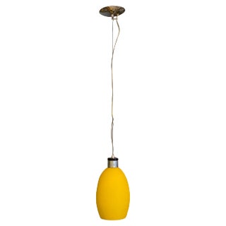 Metal Spot Monopunto Yellow Glass Pendant, Italy, 1980s For Sale