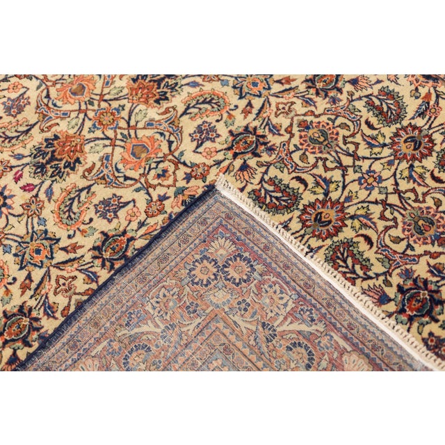 Textile Antique Persian Kashan Rug 6'9" X 9'3'' For Sale - Image 7 of 11