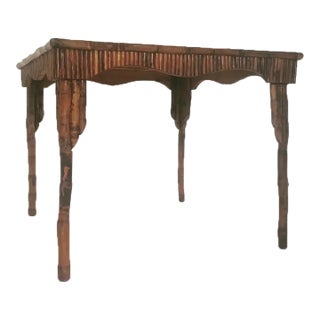 1920s Vintage Bamboo Dining Table For Sale