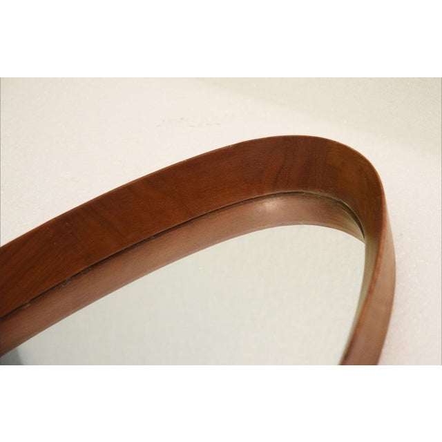 Oval Mirror with Wooden Frame, 1950s For Sale - Image 6 of 9