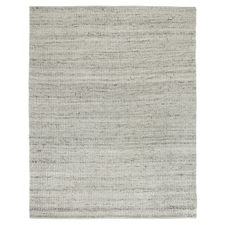Rhue Hand loom Wool/Cotton Silver Rug-10'x14" For Sale