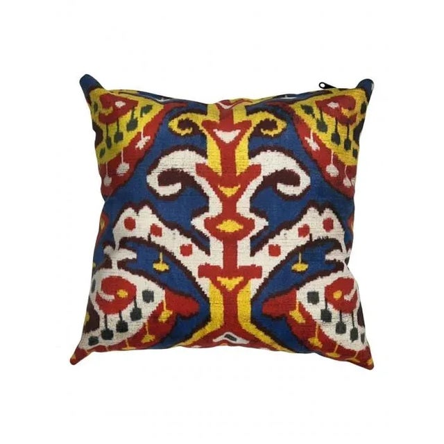 Transitional Double Sided Multi Color Turkish Ikat Style Pillow For Sale - Image 3 of 3