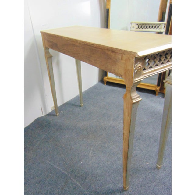 Mid 20th Century Italian Florentine Silver Gilt Console Table For Sale - Image 5 of 9