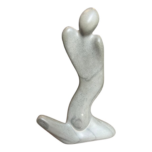 Vintage Soapstone Figurative Sculpture, Signed For Sale