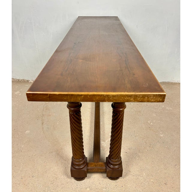Spanish Walnut Console Table with Barley Twist Legs, 1940s For Sale - Image 9 of 16