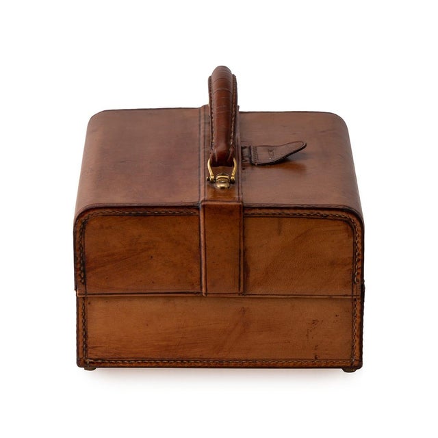 Antique Victorian Leather and Brass Jewellery Case, 1900 For Sale - Image 6 of 10