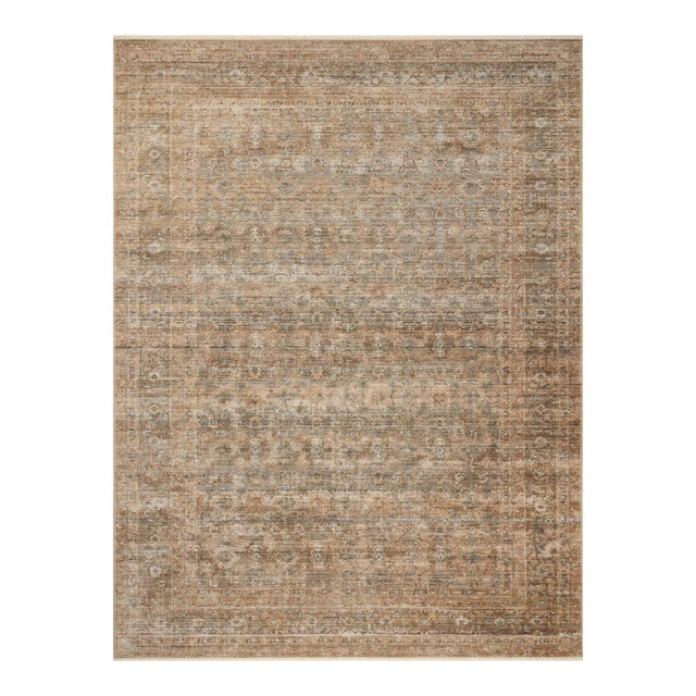Amber Lewis x Loloi Molly Gold / Blue 8'-6" x 12' Area Rug For Sale