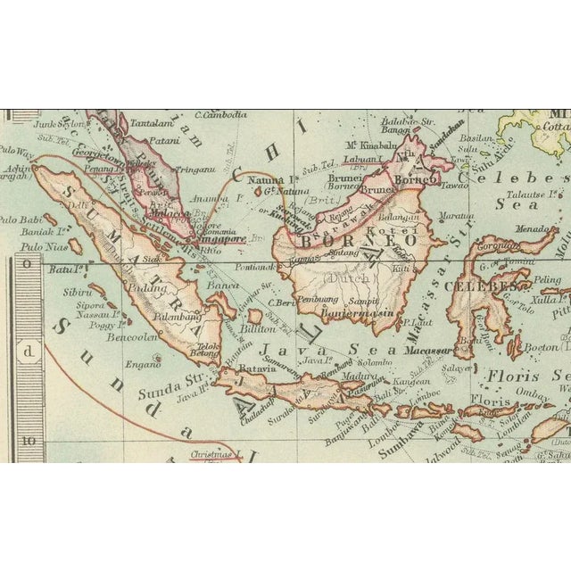Antique Map of Oceania, 1903 For Sale - Image 4 of 10