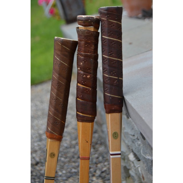 Mid 20th Century Wilson Wooden Tennis Racquets With Presses - Set of 3 - For Sale - Image 12 of 16