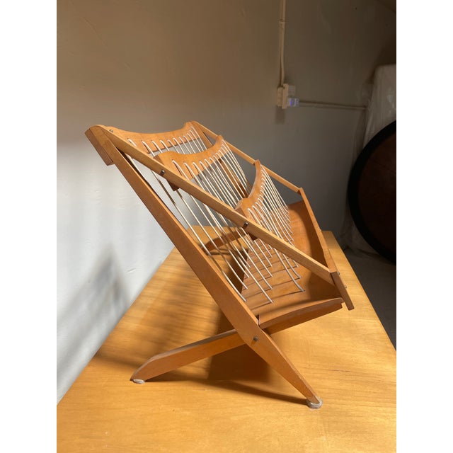 1950s 1950s Birch Wood Magazine Rack by Pic a Pipe - Vintage Atomic Style For Sale - Image 5 of 10