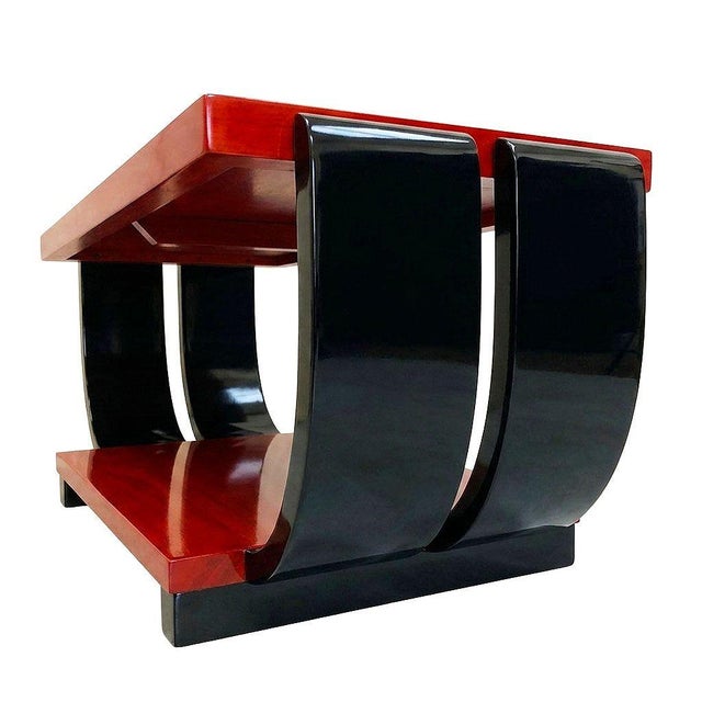 1930s 1930s 2-Tone Geometric Art Deco Side & Coffee Table Attributed to Gilbert Rohde for Brown Saltman For Sale - Image 5 of 11