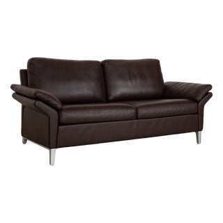 3300 Leather Two-Seater Brown Sofa from Rolf Benz For Sale