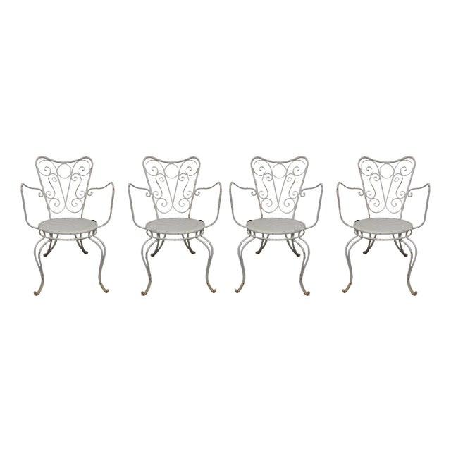 Vintage Garden Chairs in Iron, 1950s, Set of 4 For Sale