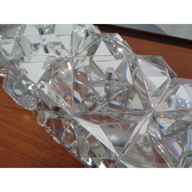 Chrome Plated & Crystal Glass Flush Mount Wall Lights from Kinkeldey, 1970s, Set of 2 For Sale - Image 10 of 18