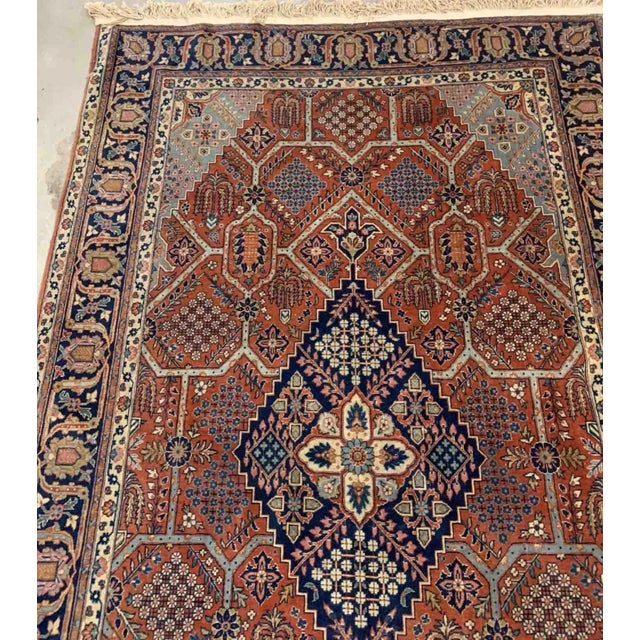 Textile 1920s Handmade Antique Persian Jozan Rug 4.6' X 6.11' For Sale - Image 7 of 9
