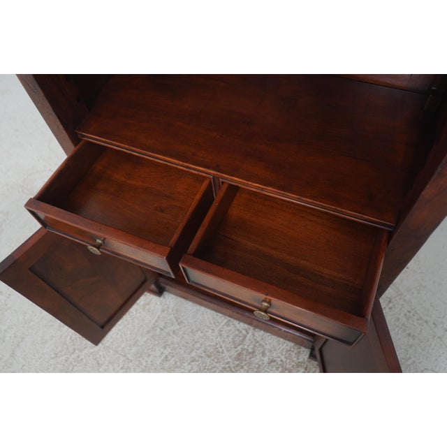 1980s Mahogany Continental Style 2 Drawer 2 Door Tall Bookcase For Sale - Image 5 of 16