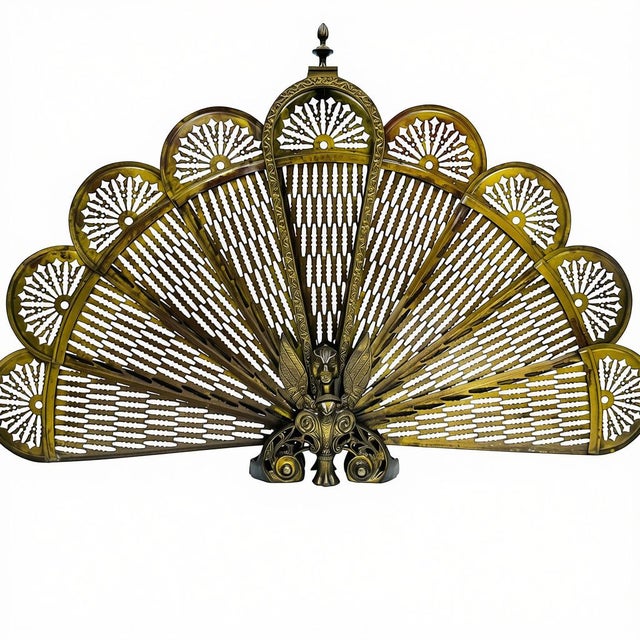 High quality antique 19th century Victorian bronze fire fan screen. It's exquisitely made out of solid gold-gilded bronze...