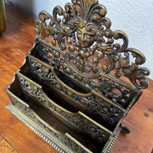 Decorated Bronze Desk Letter Holder, Late 19th Century For Sale - Image 10 of 14