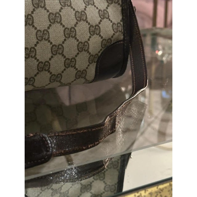 GUCCI バッグ 70's RARE! GUCCI Navy Blue Canvas Monogram/Web Jackie