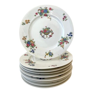 Chefield Haviland Limoges Floral Dinner Plate Set - 9 Plates For Sale