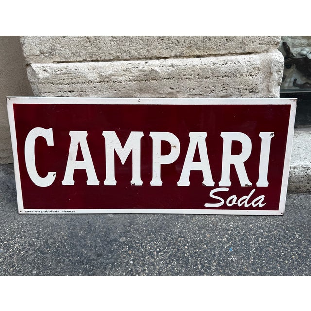 Metal Vintage Campari Soda Sign, 1960s For Sale - Image 7 of 7