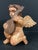 Figurative Vintage Hand Carved Wooden Cherub Angel Glass Eyes and Playing a Mandolin Sculpture For Sale - Image 3 of 7