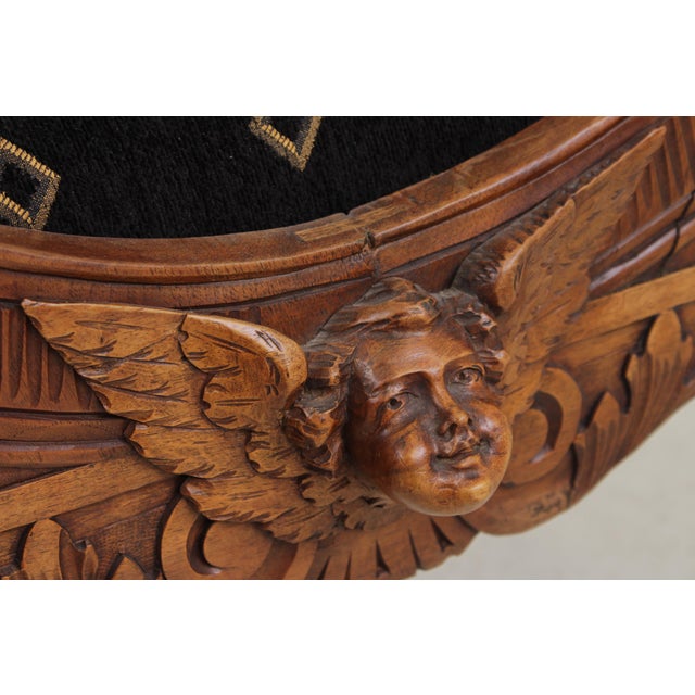 Pair Vintage Continental Figural Carved Armchairs For Sale - Image 10 of 18