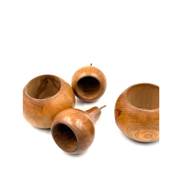 Mid-Century Wooden Fruit Set in Cherry Wood, Italy 1960s For Sale - Image 9 of 10