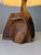 Rustic Modern Sculptural Table Lamp in Carved Olive Wood, 1970s For Sale - Image 3 of 18