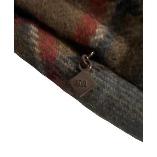 Eastern Accents English Country House 100% Wool Rudy Plaid Lumbar / Accent Pillow, in Brown, Red & Blue by Eastern Accents For Sale - Image 4 of 4