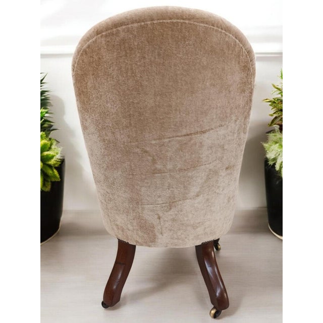 Antique Library Lounge Chair in Velour For Sale - Image 15 of 18