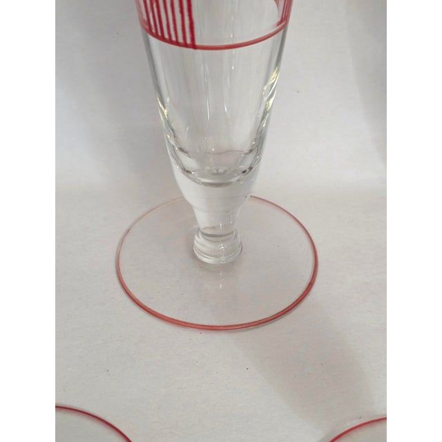 Mid 20th Century Art Deco Pilsner Beer Glasses - Set of 7 For Sale - Image 9 of 9
