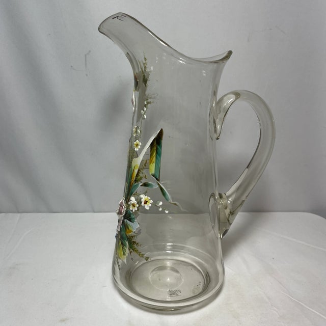 French Vintage Hand Painted Carafe and Cup Set- 2 Pieces For Sale - Image 3 of 13