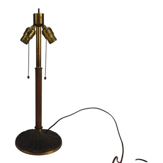 Bradley & Hubbard 8-Panel 2-Tone Arts & Crafts Slag Glass Lamp Table C1920 For Sale - Image 11 of 11