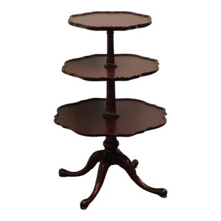 Imperial Grand Rapids, MI Solid Mahogany Traditional 21" Three Tier Pie Crust Dumb Waiter 4101 For Sale