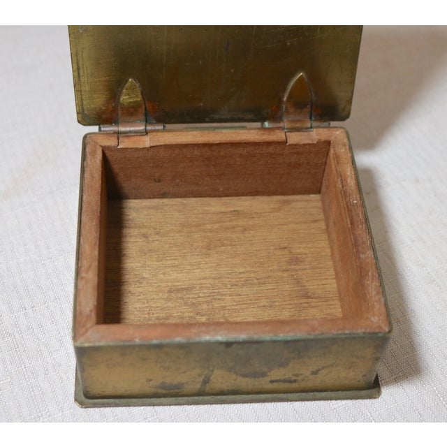 1800's Antique Berkshire Crafts Brass Marriage Invitation Printing Plate Box For Sale - Image 11 of 12