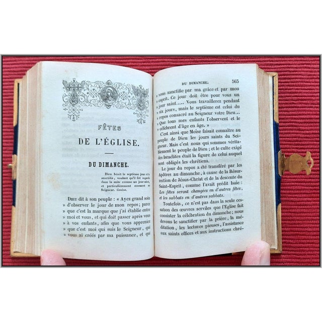 (1851) Blue Velvet Christian Prayerbook With Brass Clasp & Corners - Antique Devotional Christian Bible Art For Sale - Image 15 of 15