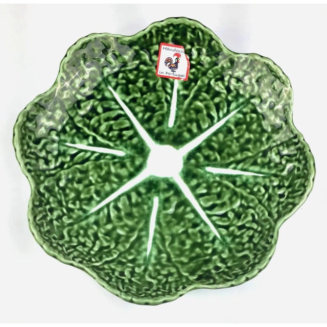 English Vintage Ceramic Portugal Made Cabbage Plate by Olfaire For Sale - Image 3 of 8