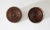 Set of eight, antique silver on copper wine bottle coaster with a reticulated, pierced design and a wood base. Similar...