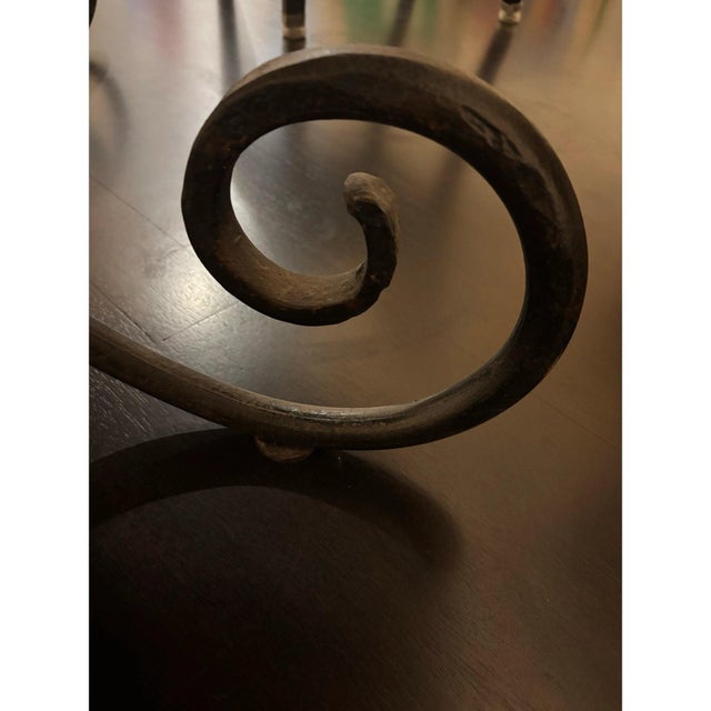 Traditional Vintage Heavy Iron & Mahogany Round Dining Table For Sale - Image 3 of 11