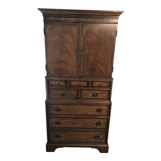 Henredon Aston Court Georgian Faded Mahogany Armoire For Sale