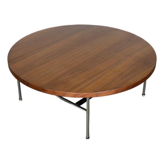 1950s George Nelson for Herman Miller Coffee Table - Model 5756 - Walnut + Aluminum For Sale