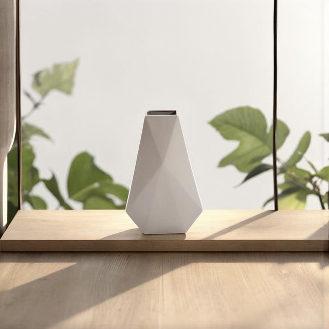 Geo Matte Stone Ceramic Vase- Medium For Sale - Image 10 of 10