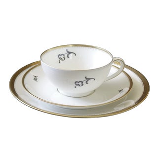 Mid-Century Coffee Cup, Saucer and Small Plate from Karlskrona, Sweden, Set of 3 For Sale