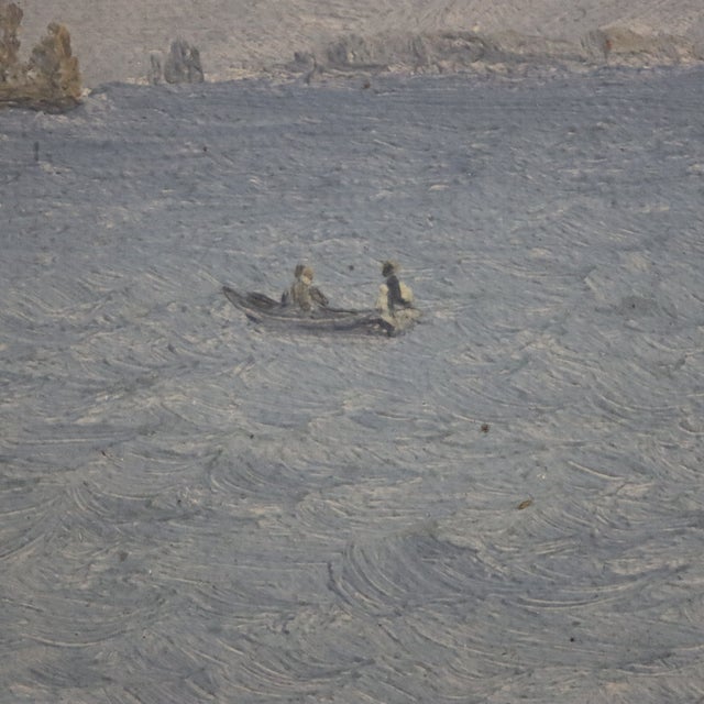 Antique Oil on Canvas Painting of a Lake Scene Attr. David Johnson C1890 For Sale - Image 4 of 13